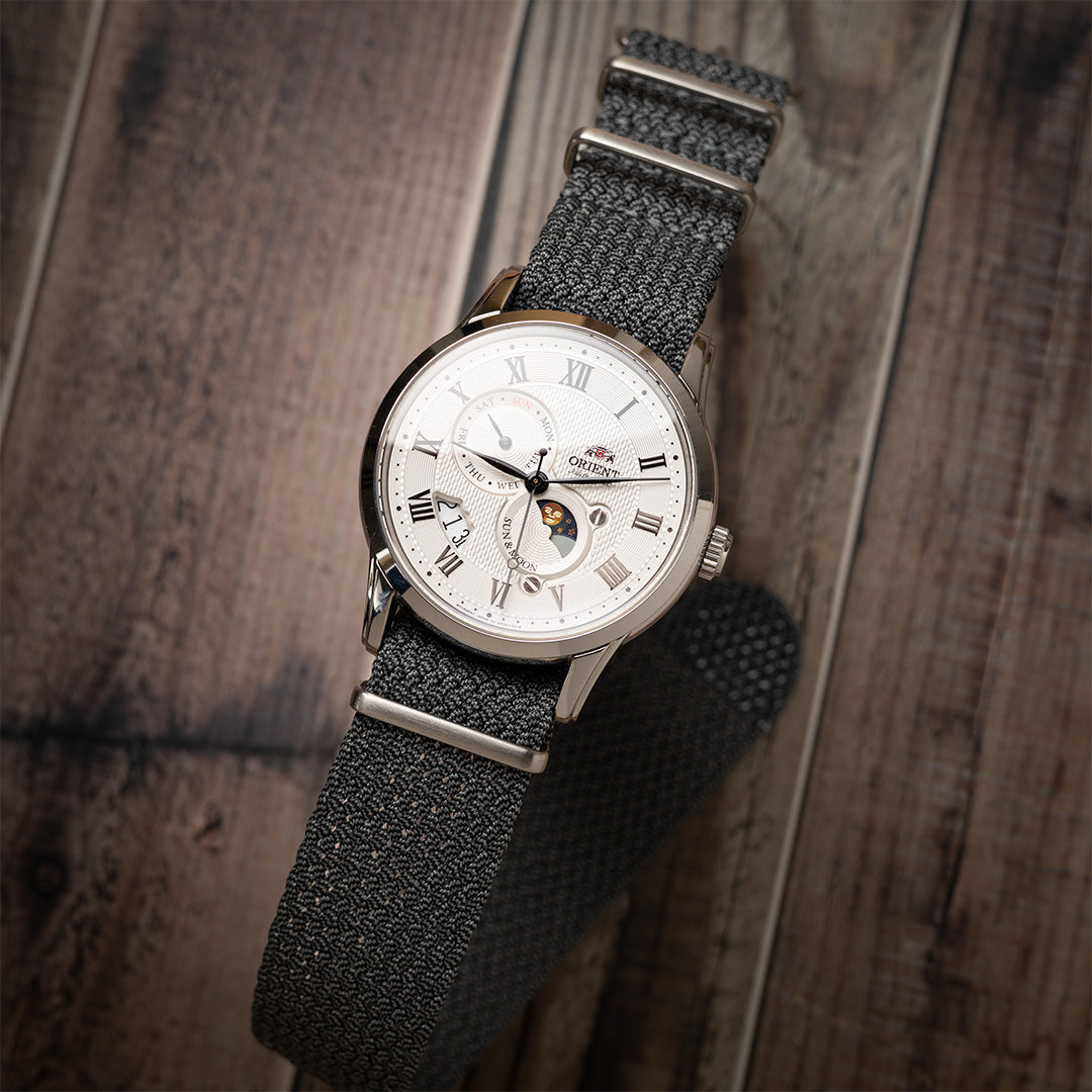 time+ Perlon Military Watch Strap Grey