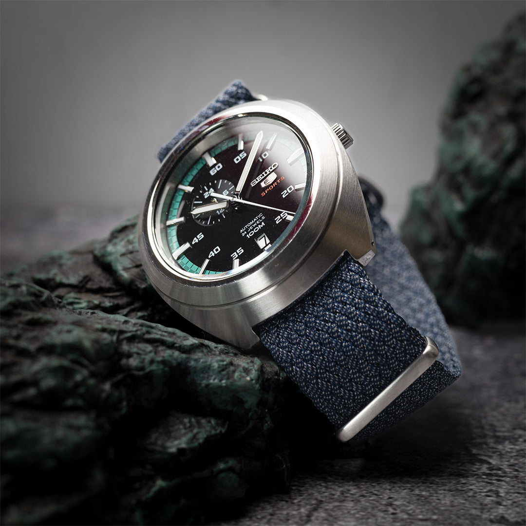 time+ Perlon Military Watch Strap Navy