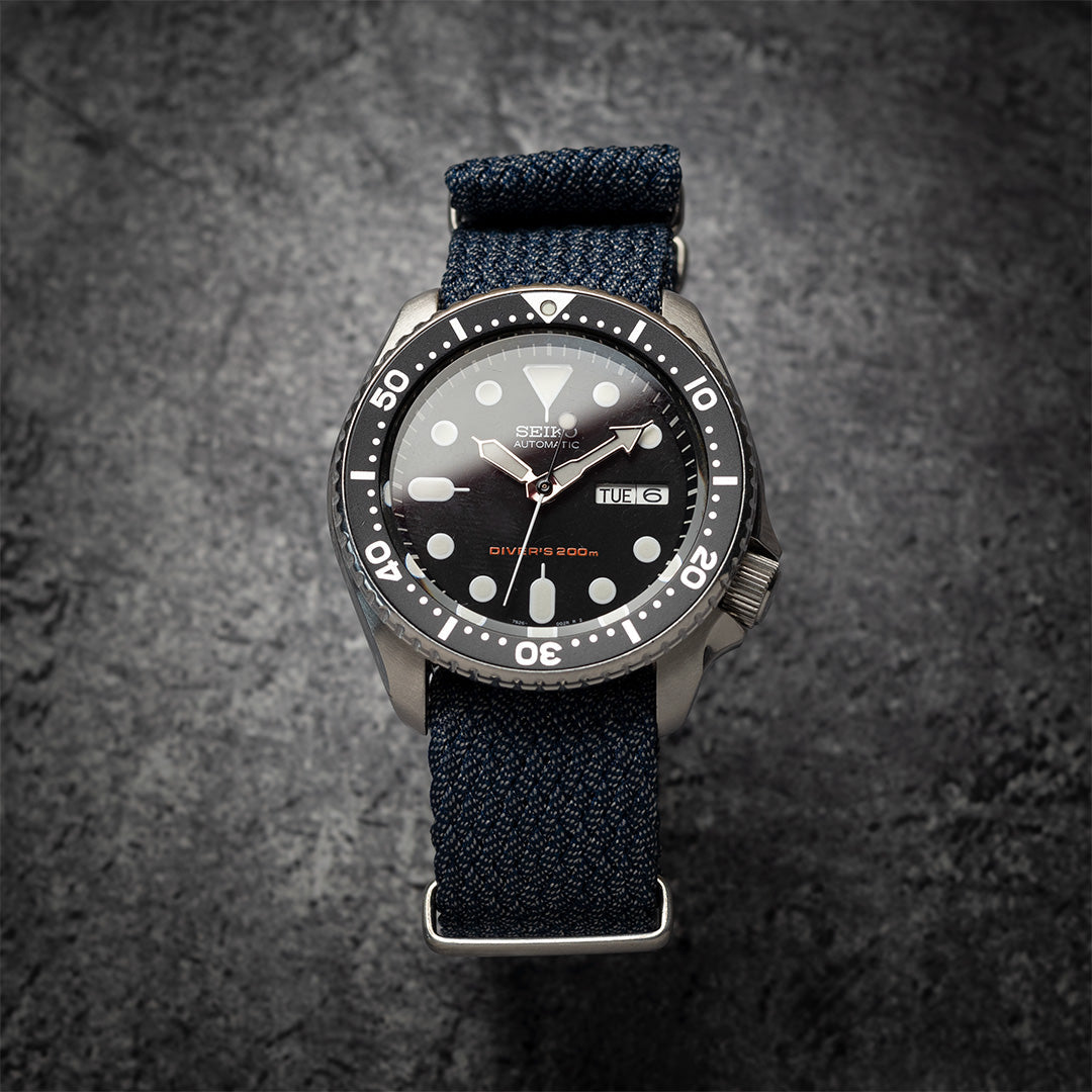time+ Perlon Military Watch Strap Navy