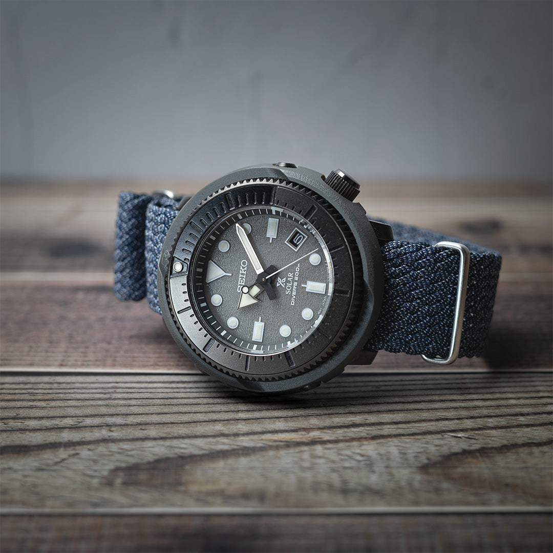 time+ Perlon Military Watch Strap Navy
