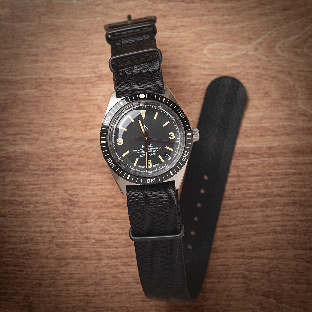 time+ Silky Seat Belt Nylon Military Watch Strap Black