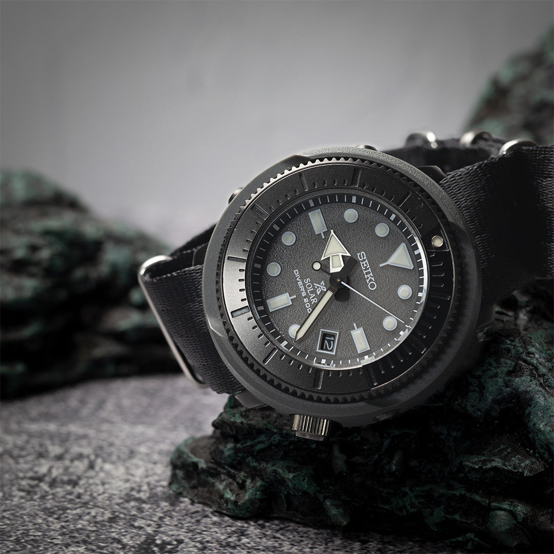 time+ Silky Seat Belt Nylon Military Watch Strap Black