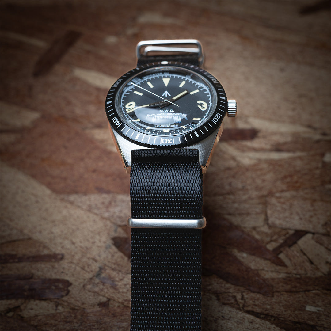 time+ Silky Seat Belt Nylon Military Watch Strap Black
