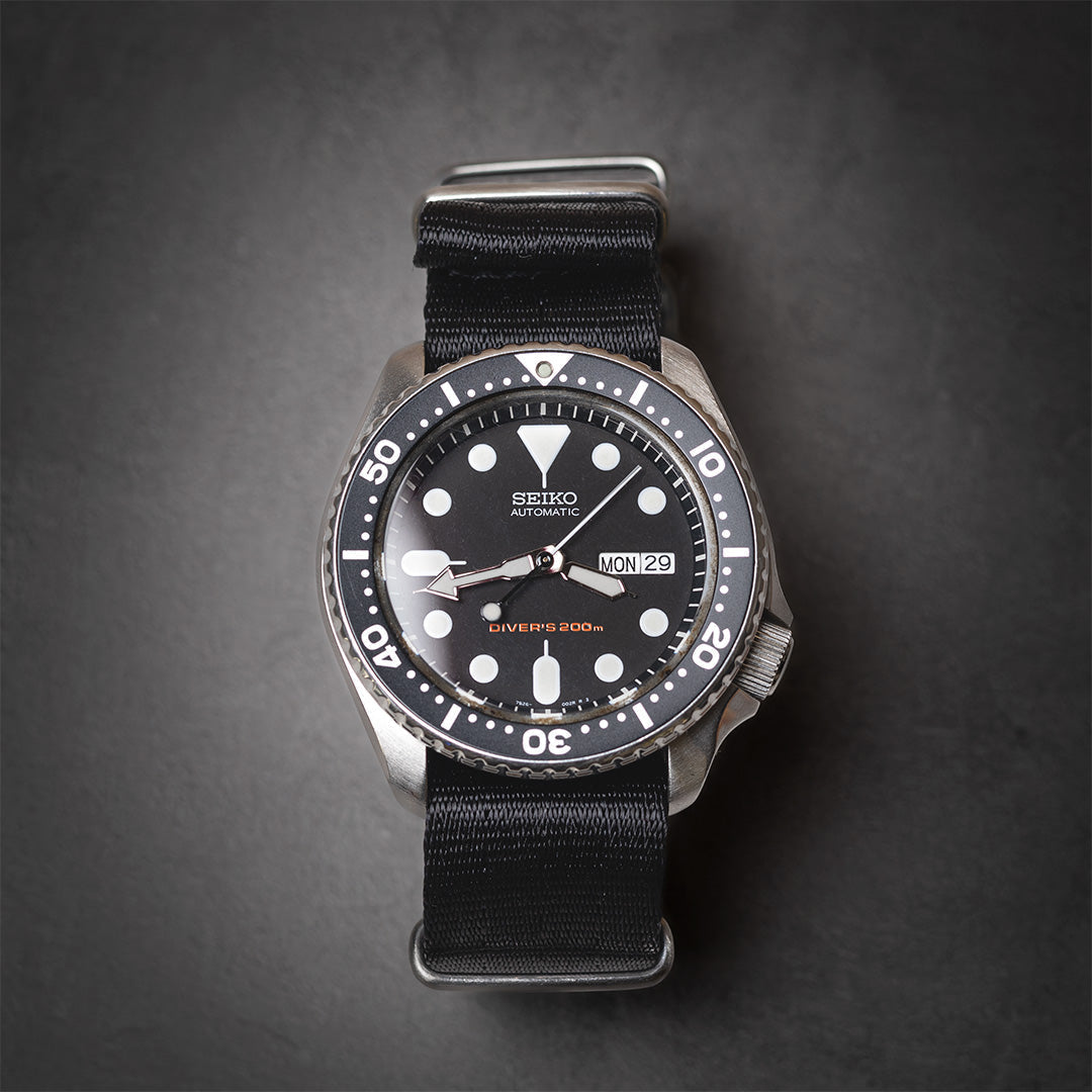 time+ Silky Seat Belt Nylon Military Watch Strap Black