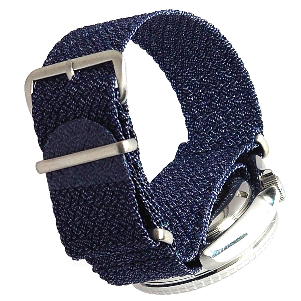 time+ Perlon Military Watch Strap Navy