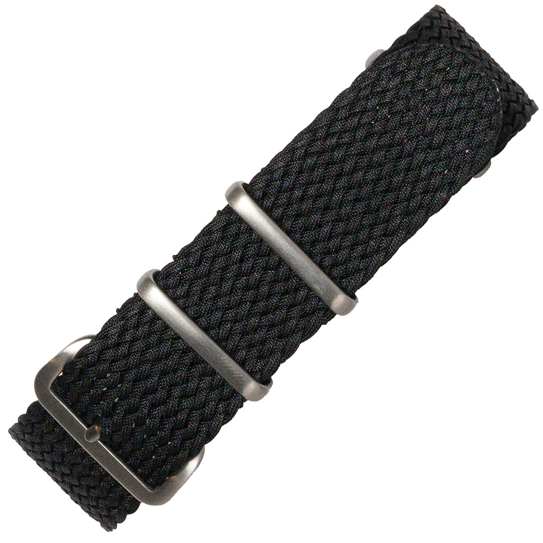 time+ Perlon Military Watch Strap Black