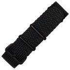 time+ Perlon Military Watch Strap Black - Matte Black