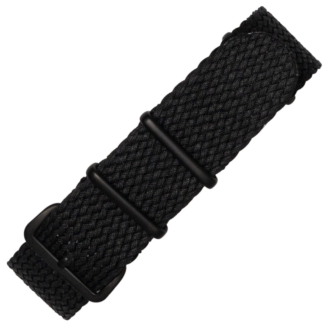 time+ Perlon Military Watch Strap Black