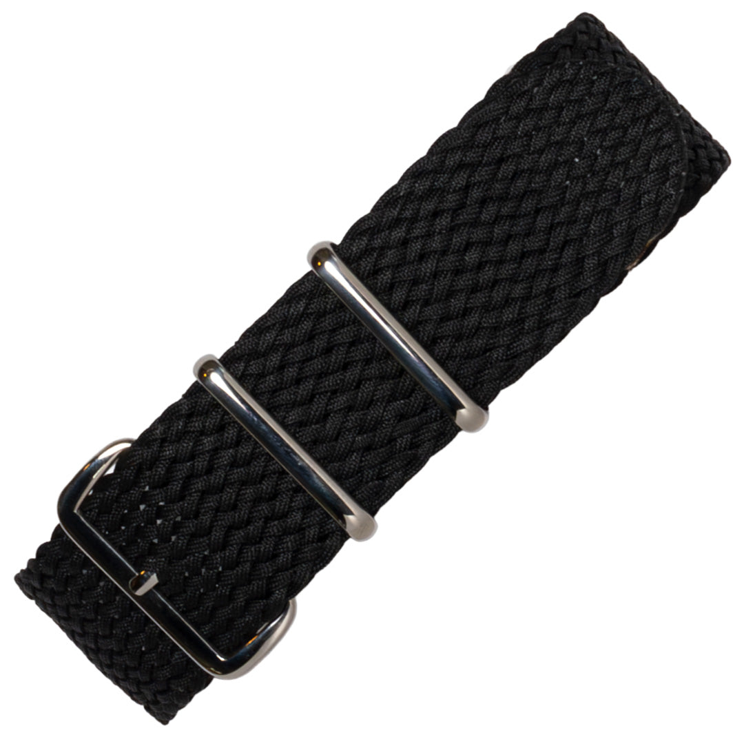 time+ Perlon Military Watch Strap Black