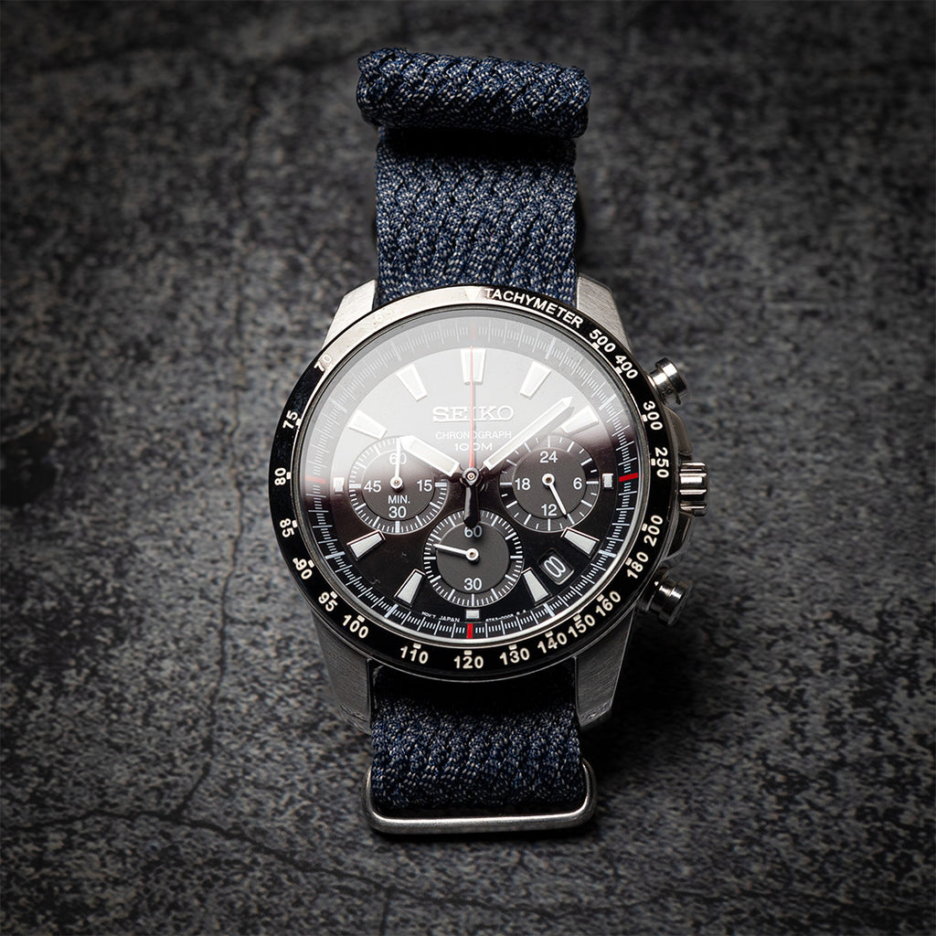 time+ Perlon Military Watch Strap Navy