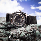 time+ Perlon Military Watch Strap Black - Brushed