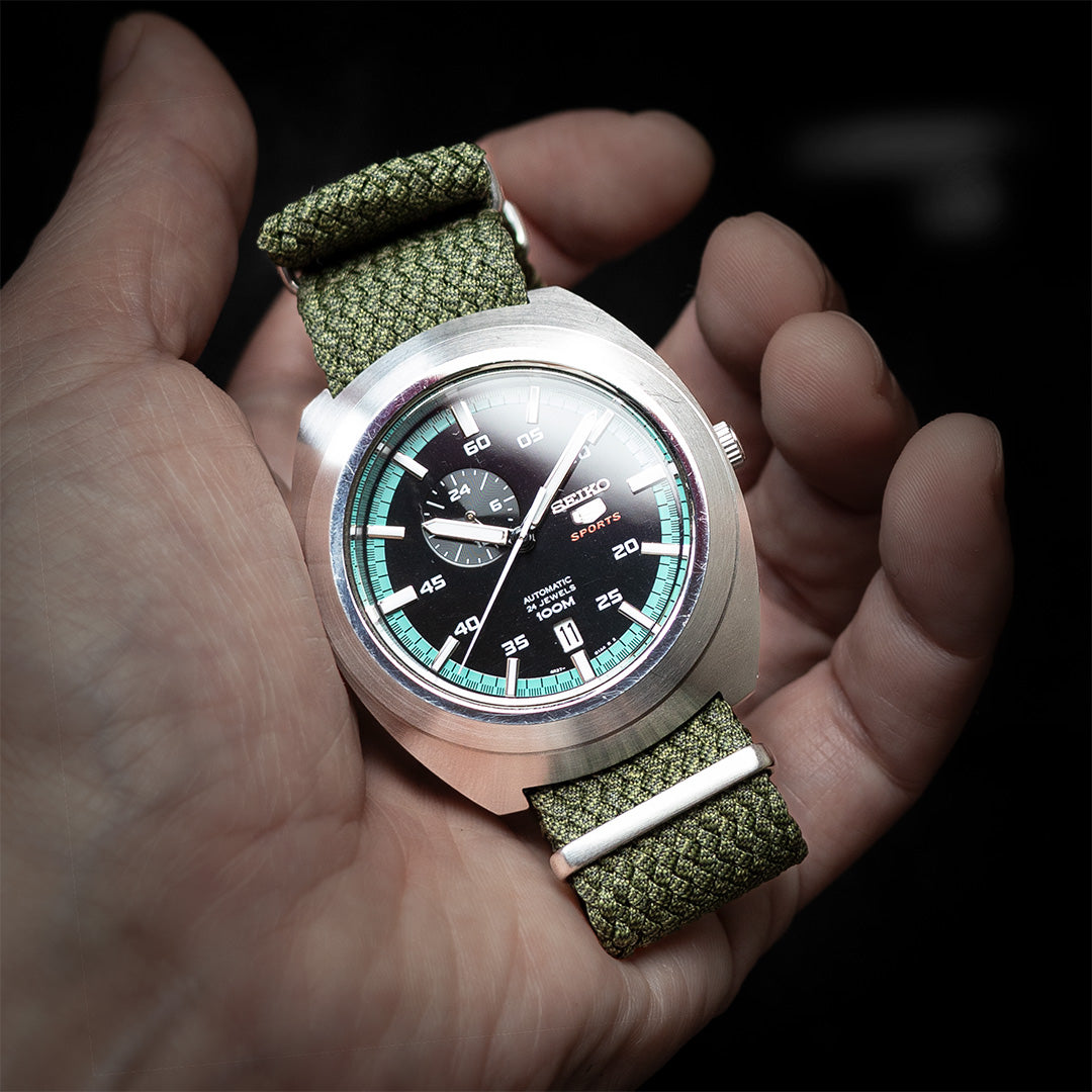 time+ Perlon Military Watch Strap Green