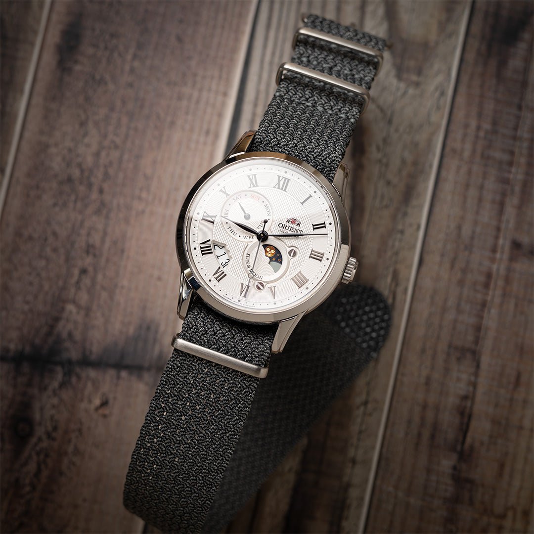 time+ Perlon Military Watch Strap Grey