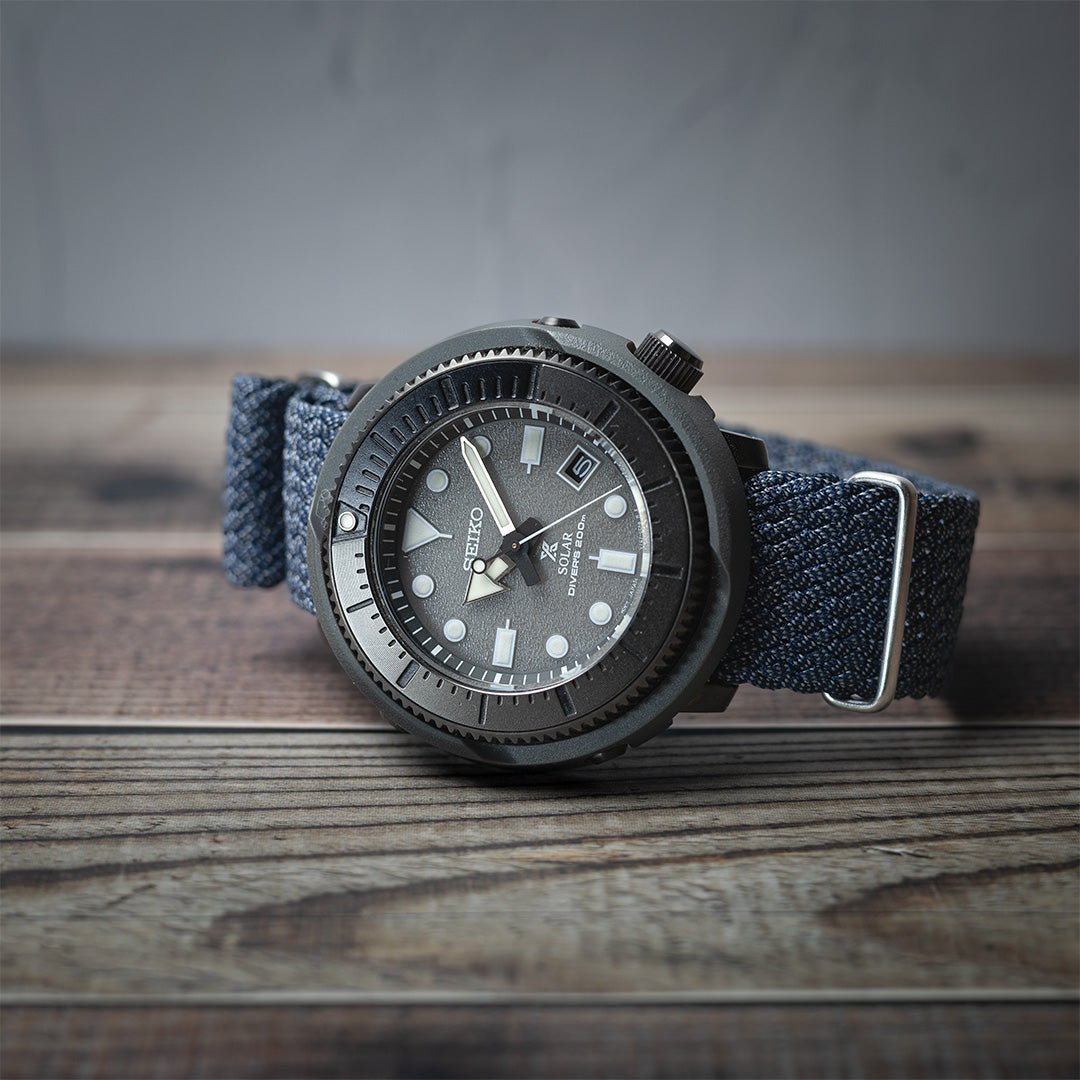 time+ Perlon Military Watch Strap Navy