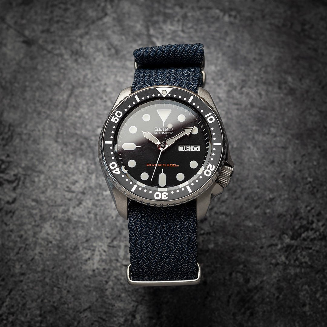time+ Perlon Military Watch Strap Navy