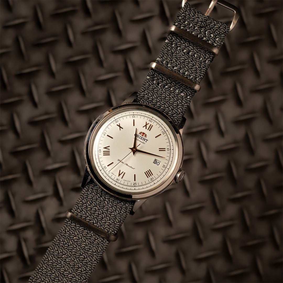 time+ Perlon Military Watch Strap Grey