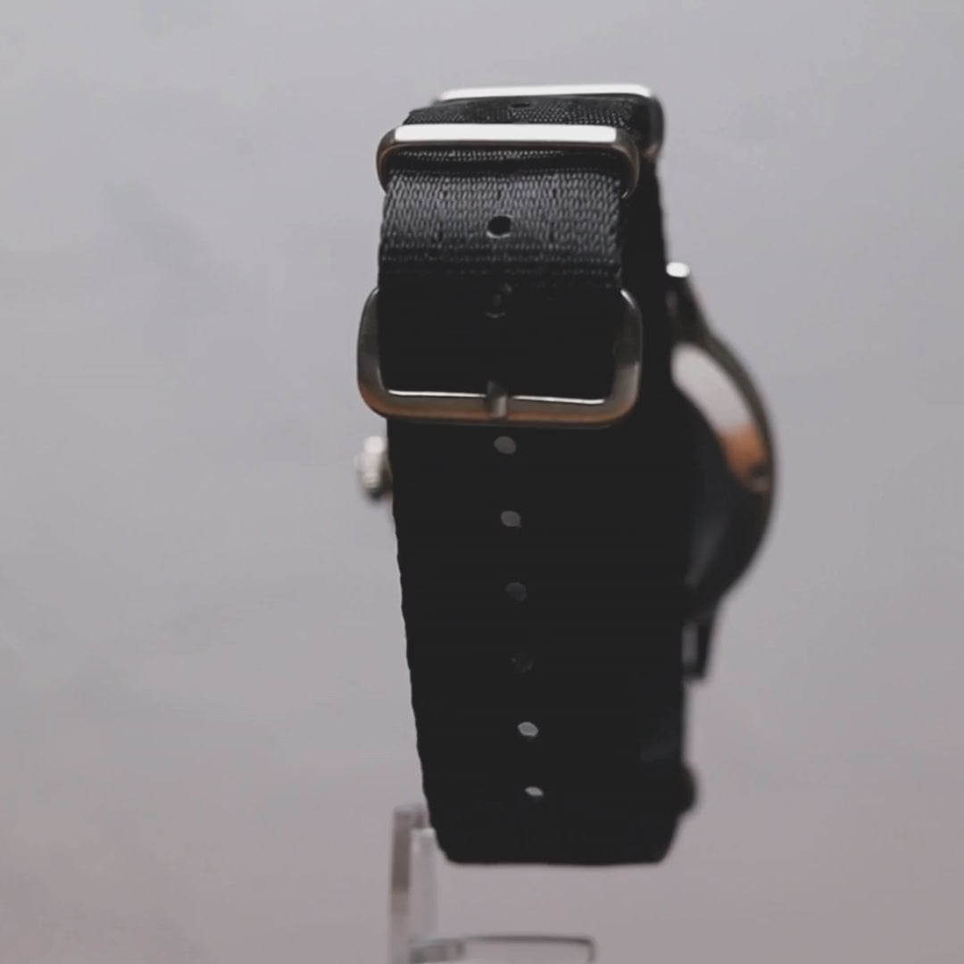 time+ Silky Seat Belt Nylon Military Watch Strap Black
