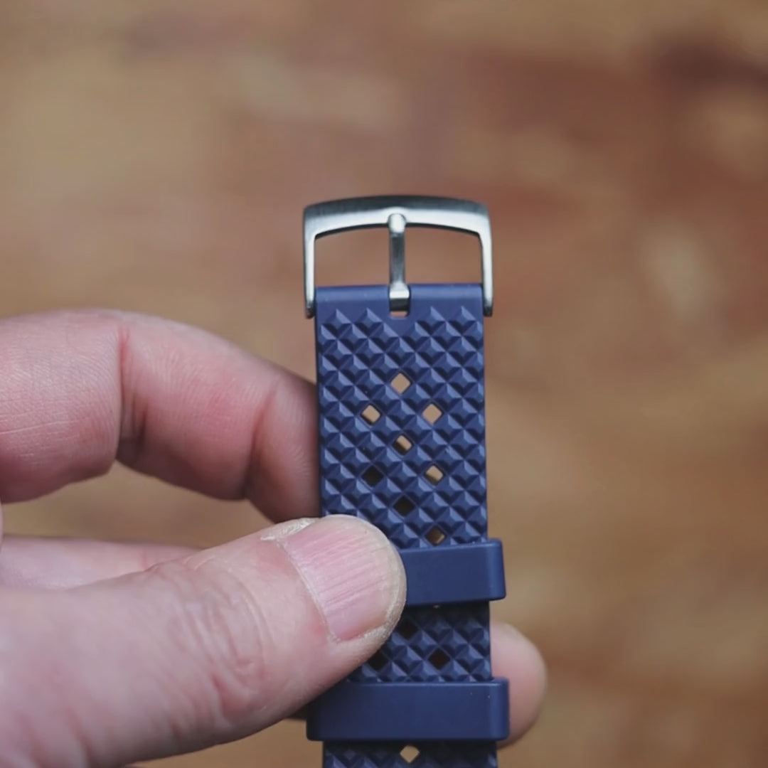 time+ FKM Rubber Tropical Quick Release Watch Strap Navy