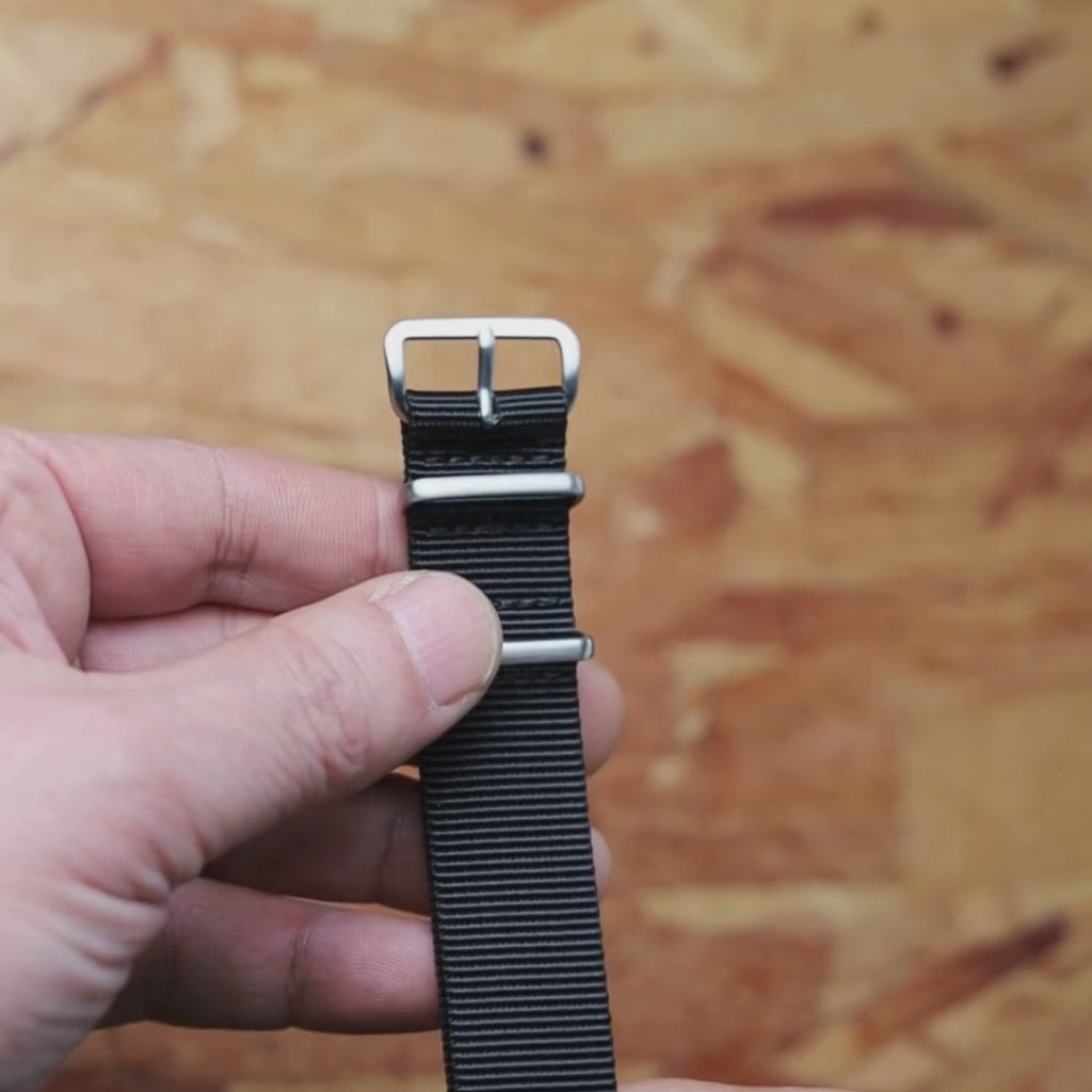 time+ Ballistic Nylon Military Watch Strap Black