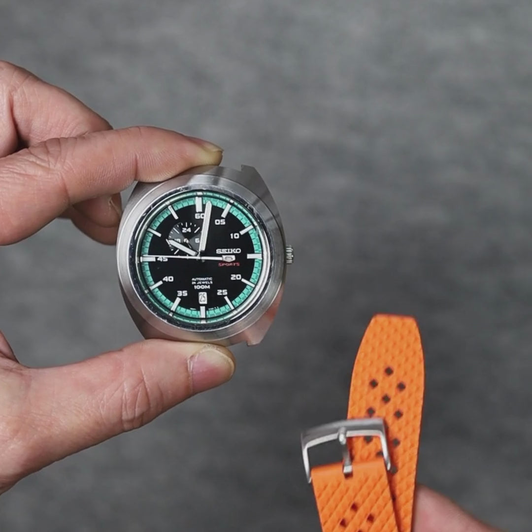 Install time+ FKM Rubber Tropical Quick Release Watch Strap Orange