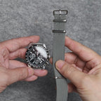 Install time+ Ribbed Nylon Military Watch Strap Light Grey