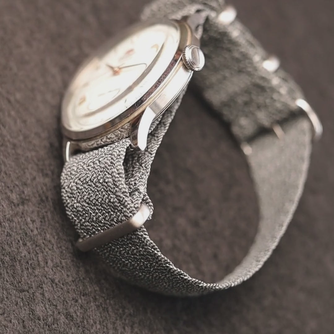 time+ Perlon Military Watch Strap Grey