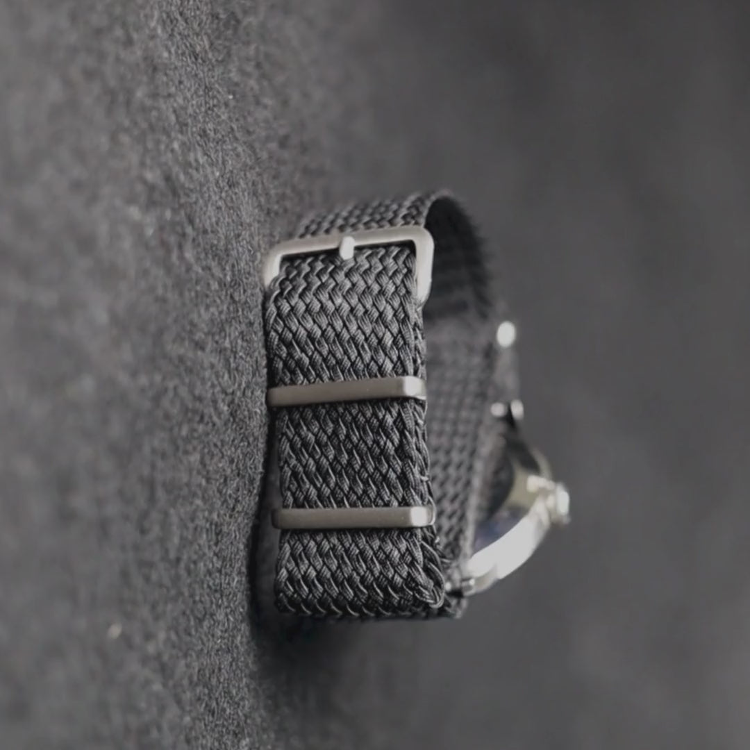time+ Perlon Military Watch Strap Black
