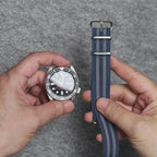 Install time+ Ribbed Nylon Military Watch Strap Navy Bond