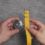 time+ Ribbed Nylon Military Watch Strap Mustard Yellow