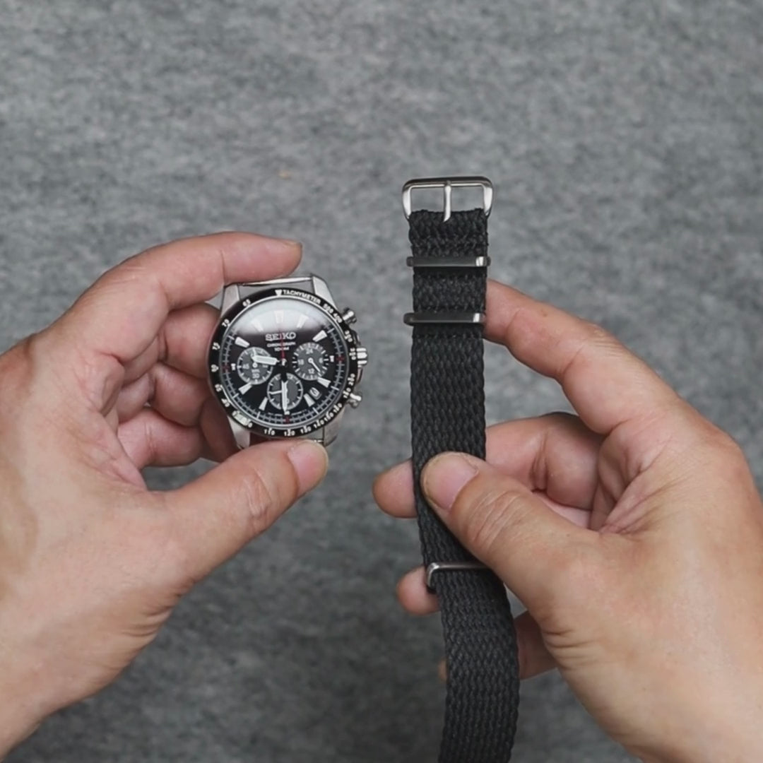 time+ パーロン ミリタリーストラップ 腕時計ベルト ブラック