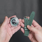 time+ FKM Rubber Tropical Quick Release Watch Strap Green