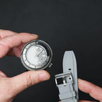 time+ FKM Rubber Raised Line Quick Release Watch Strap Grey