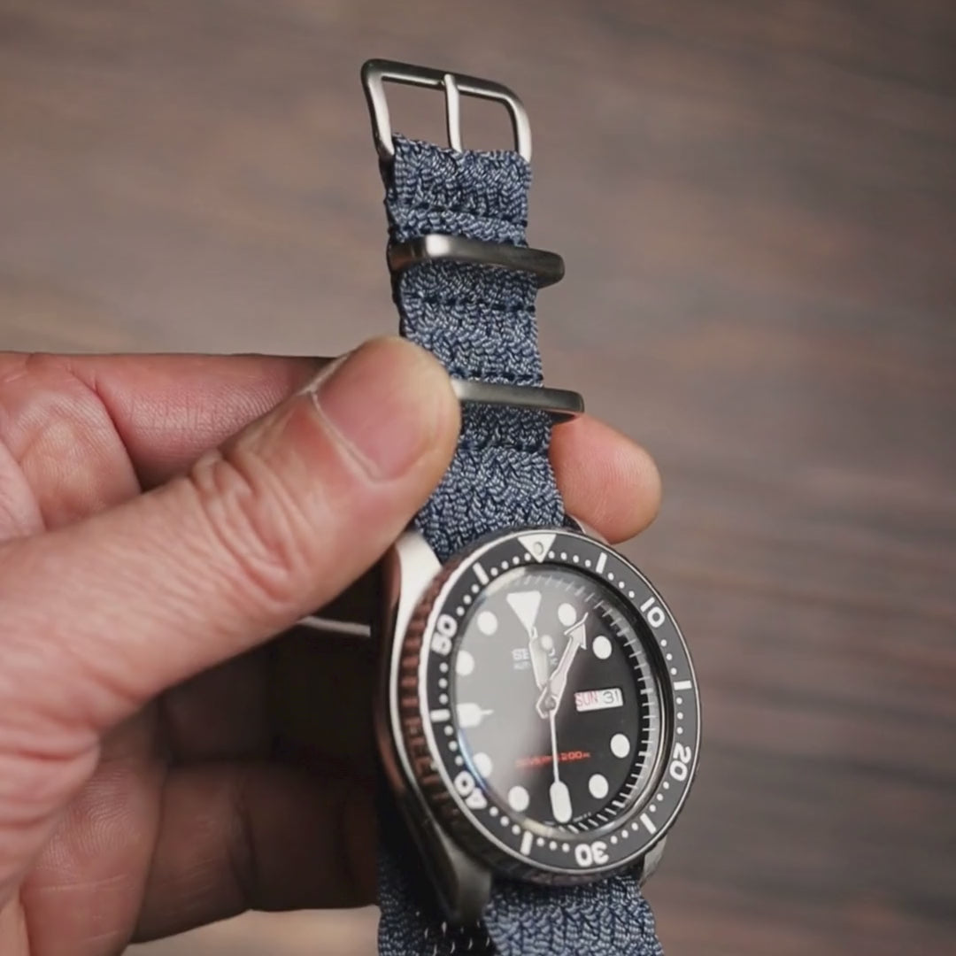 time+ Perlon Military Watch Strap Navy