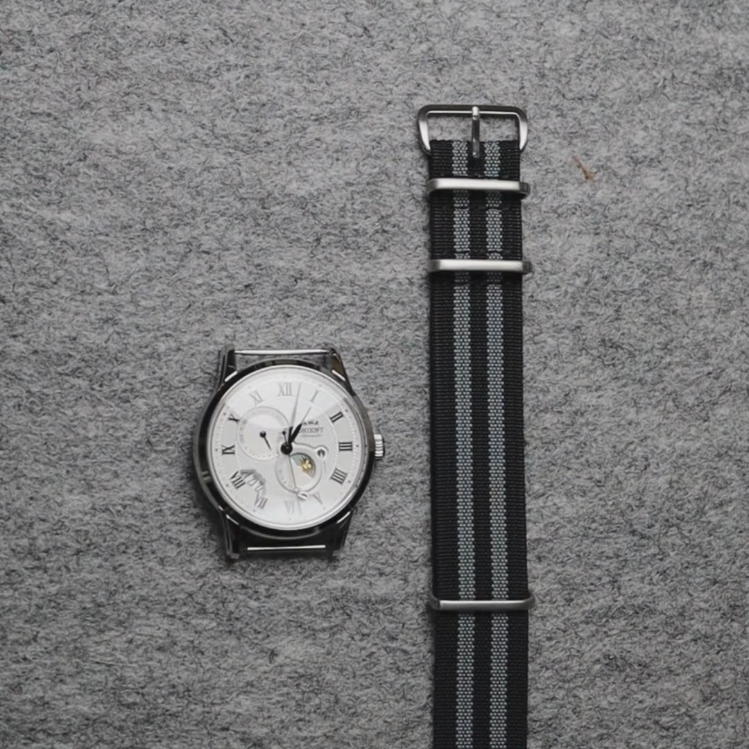 time+ Ribbed Nylon Military Watch Strap James Bond