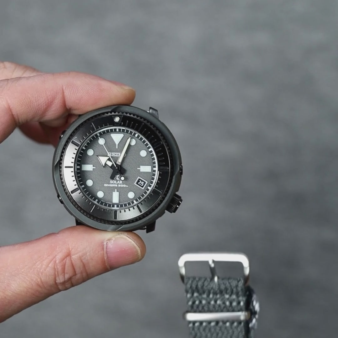 time+ Perlon Military Watch Strap Grey