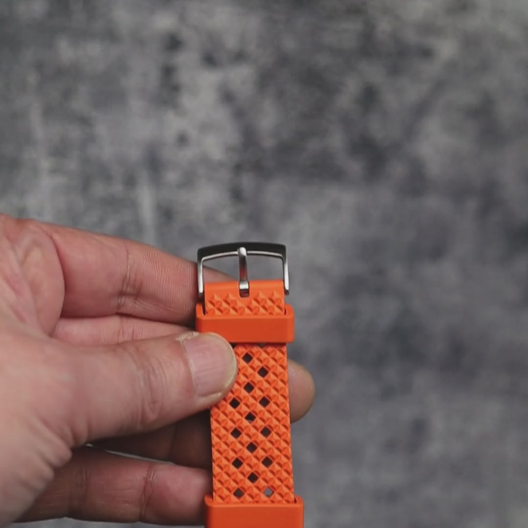 time+ FKM Rubber Tropical Quick Release Watch Strap Orange