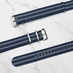 time+ Ribbed Nylon Military Watch Strap Navy Bond