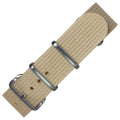 time+ Ribbed Nylon Military Watch Strap Beige