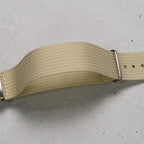 Ribbed Nylon Military Watch Strap Beige, Closeup