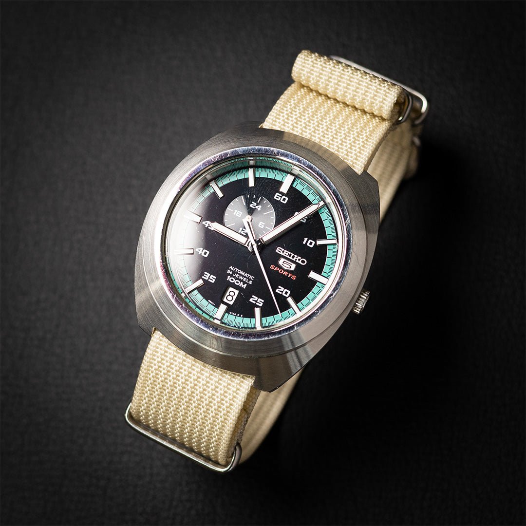 time+ Ribbed Nylon Military Watch Strap Beige