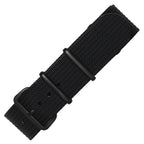 time+ Ribbed Nylon Military Watch Strap Black - Matte Black
