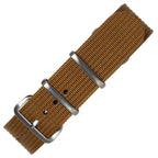 time+ Ribbed Nylon Military Watch Strap Brown