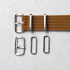 time+ Ribbed Nylon Military Watch Strap Brown