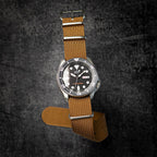 time+ Ribbed Nylon Military Watch Strap Brown