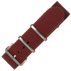 time+ Ribbed Nylon Military Watch Strap Burgundy