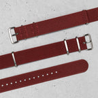 time+ Ribbed Nylon Military Watch Strap Burgundy