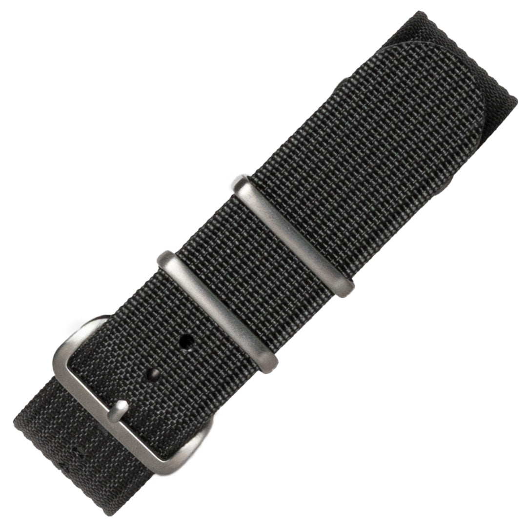 time+ Ribbed Nylon Military Watch Strap Dark Grey