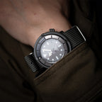 time+ Ribbed Nylon Military Watch Strap Dark Grey - Matte Black