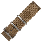 time+ Ribbed Nylon Military Watch Strap Khaki - Brushed