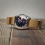 time+ Ribbed Nylon Military Watch Strap / Khaki - Brushed